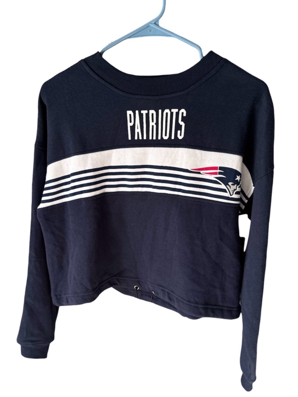 New England Patriots NFL Sweatshirt Crop Cinch Waist Women’s Size Medium NWT